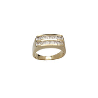 Zirconia Two Channel Set Men's Ring (14K)