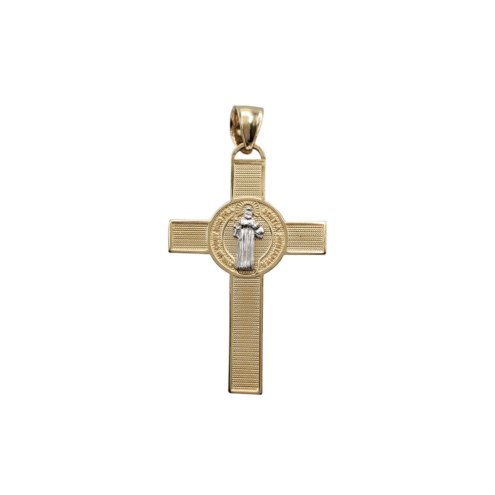 Two-Tone Saint Benedict Cross Pendant (14K)