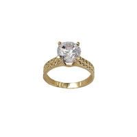 Pave Zirconia Engagement Lady Ring (14K)