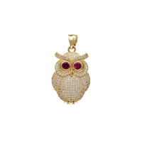 Iced-Out Great Horned Owl Pendant (14K)