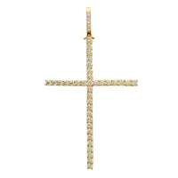 [3.5 inch] Diamond Cross Pendant (14K)