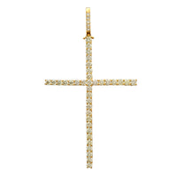 [3.5 inch] Diamond Cross Pendant (14K)