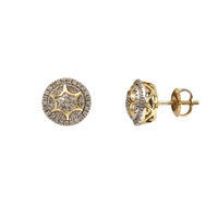 Diamond Star of David Round Stud Earrings (10K)
