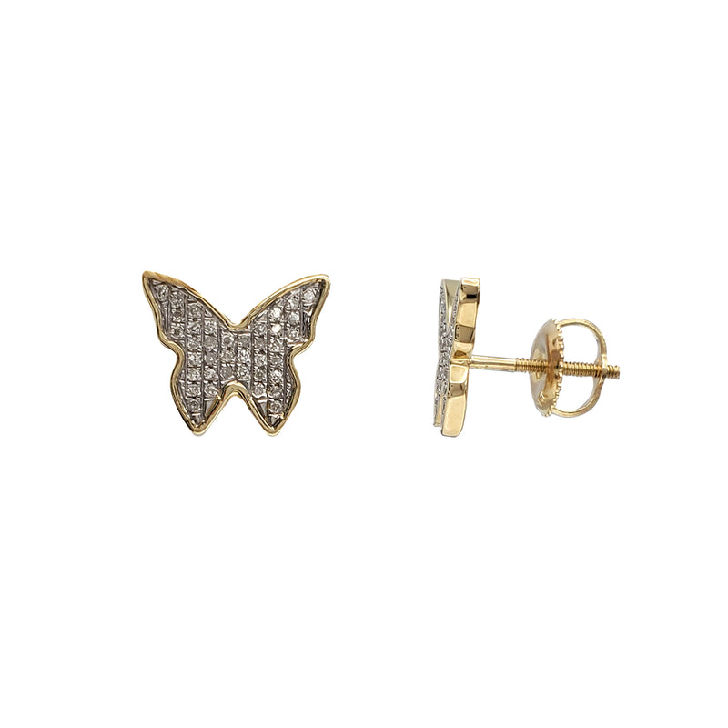 Diamond Iced-Out Butterfly Stud Earrings (10K)