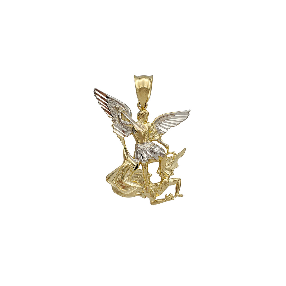 Two-Tone Saint Michael Pendant (14K)