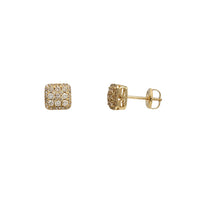 Diamond Pave Square Stud Earrings (14K)