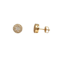 Diamond Pave Round Stud Earrings (14K)