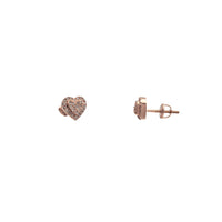 Diamond Heart Stud Earrings (14K)