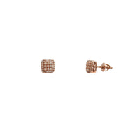 Diamond Pave Square Stud Earrings (14K)