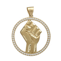 [BLM] Zirconia Black Lives Matter Fist Pendant (10K)