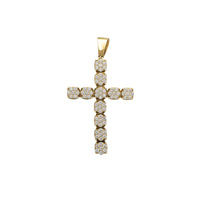 Zirconia Honeycomb Cross Pendant (10K)