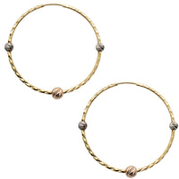 Tricolor Hoop Earrings (14K)