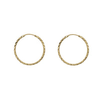 Yellow Faceted-cuts Hoop Earrings (14K)