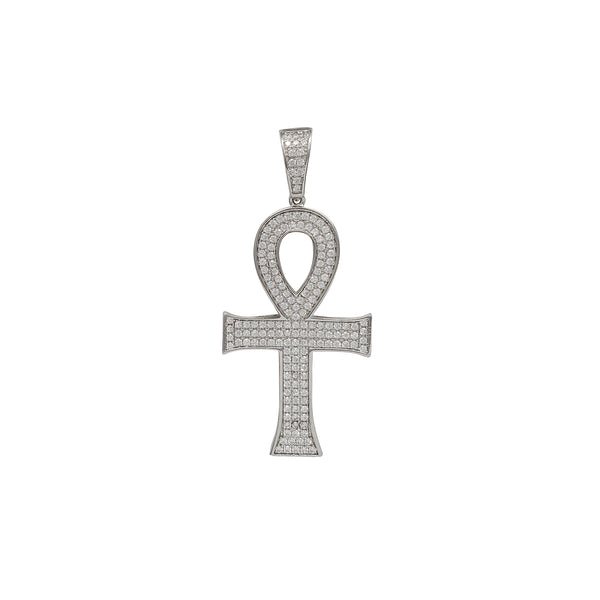 Zirconia Ankh Cross Pendant (Silver)