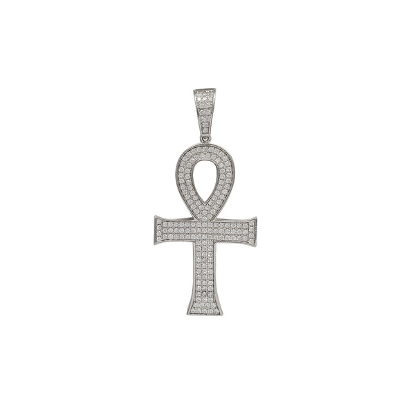 Zirconia Ankh Cross Pendant (Silver)