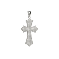 Iced-Out Fleur Cross Pendant (Silver)