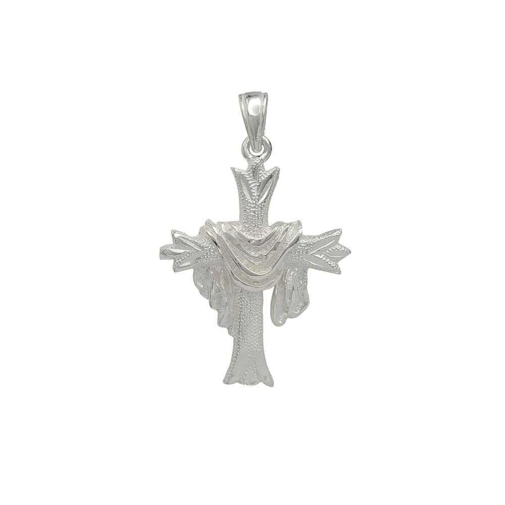 Draped Cross Pendant (Silver)