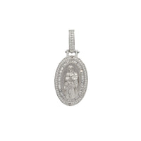 Stoneset Zirconia Oval Virgin Mary Pendant (Silver)