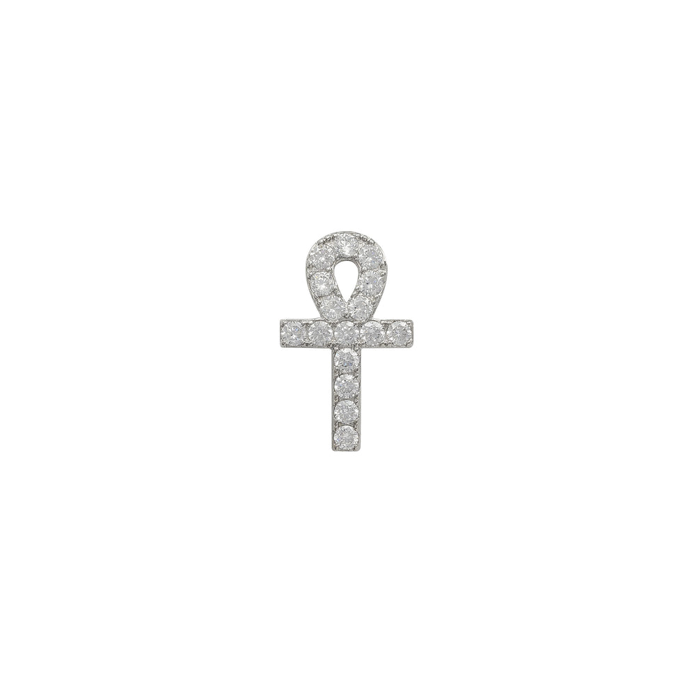 Stoneset Mini Ankh Pendant (Silver)