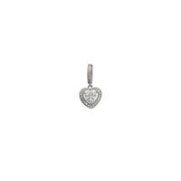 Zirconia Milgrain Halo Heart Pendant (Silver)