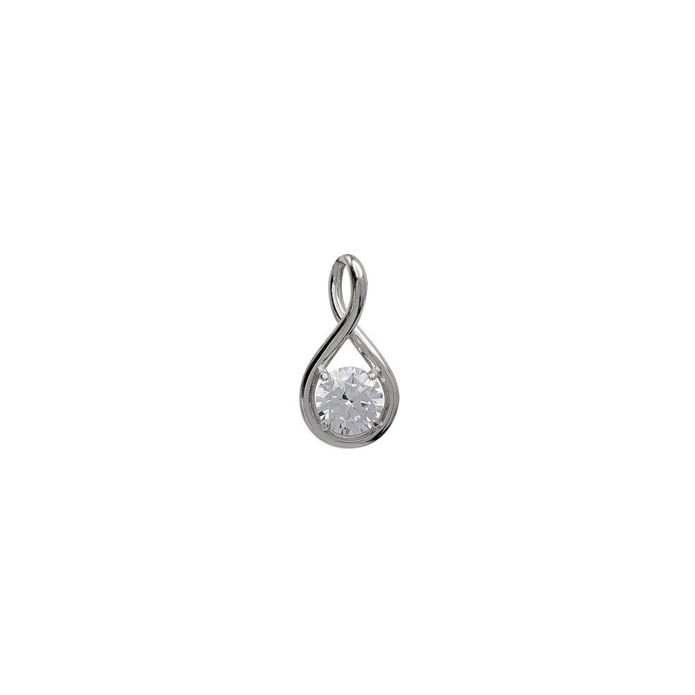 Zirconia Glossy Infinity Pendant (Silver)