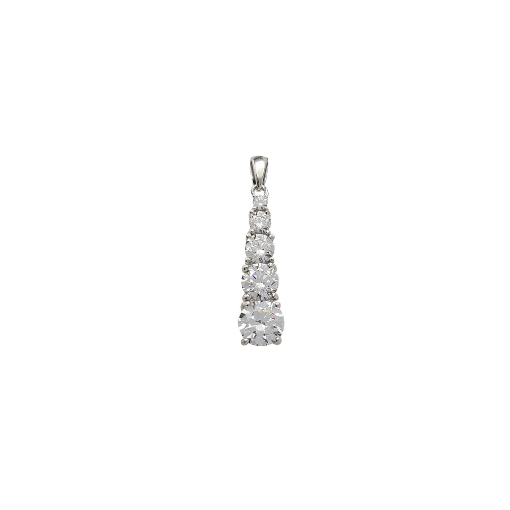 Zirconia Graduated Pendant (Silver)