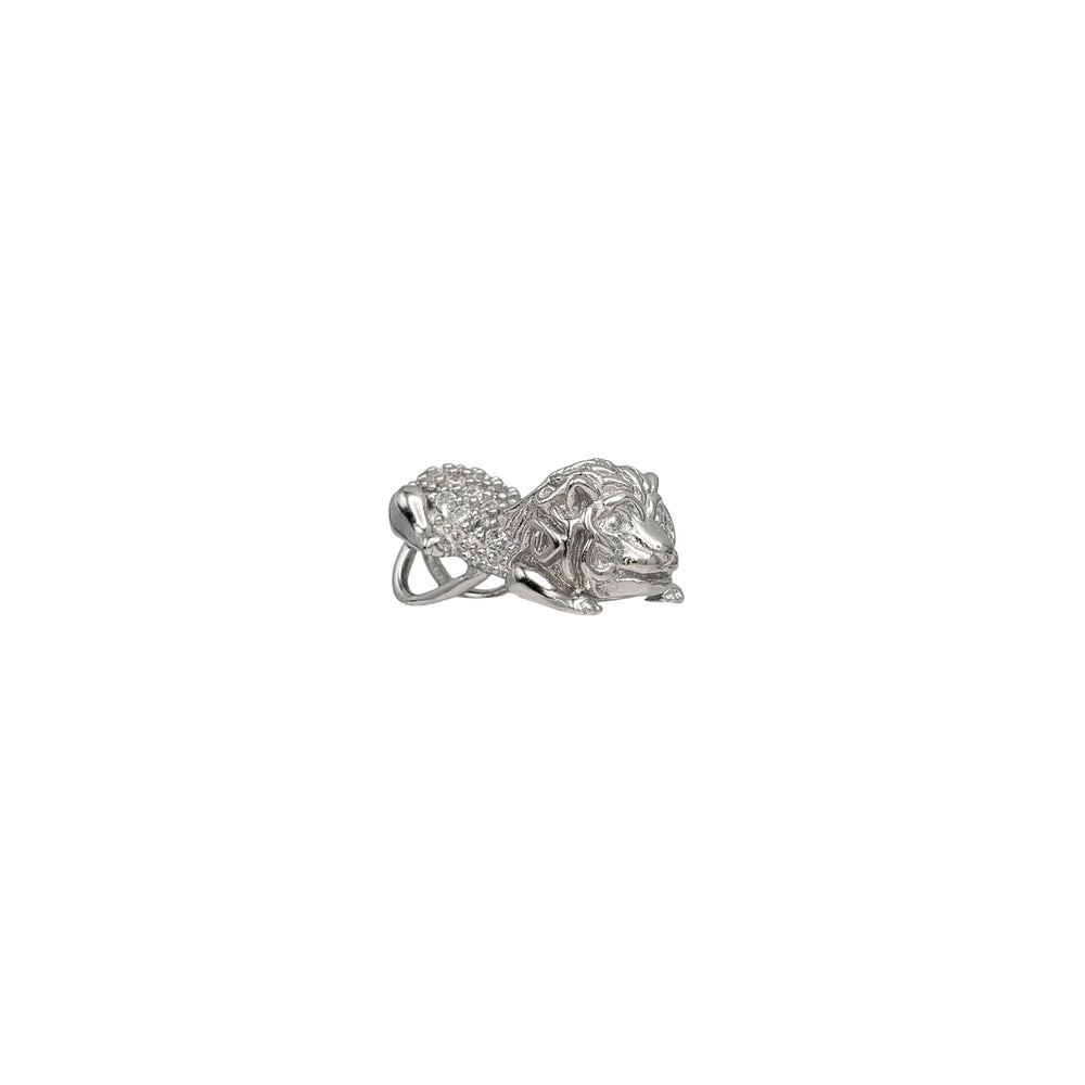 Zirconia Guardian Lion Pendant (Silver)