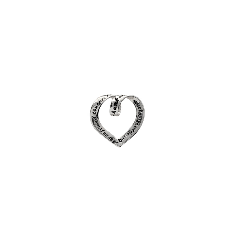 Bow Heart Pendant (Silver)