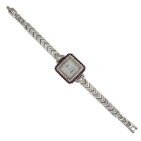 Zirkónové tmavoružové a biele hodinky PWC (strieborné)
