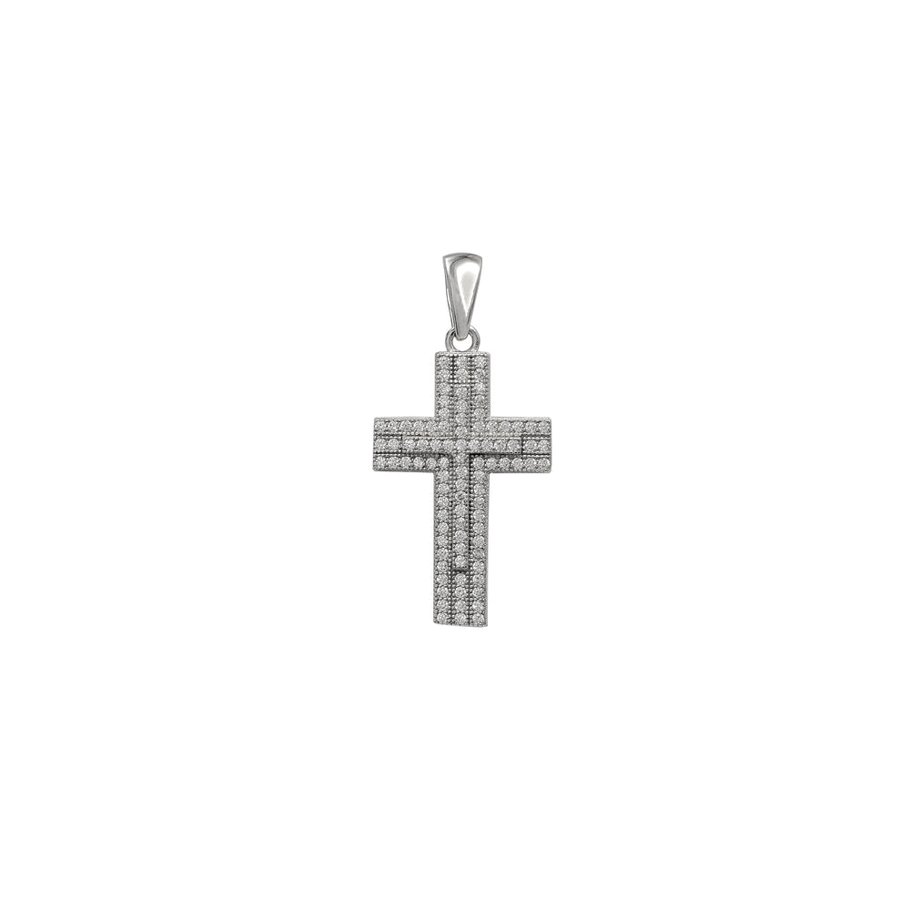 Zirconia Cross Pendant (Silver)