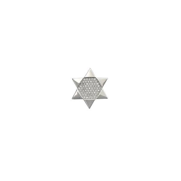 Zirconia Star of David Slide Pendant (Silver)