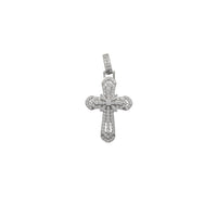 Zirconia Icy Baguettes & Round Cross Pendant (Silver)