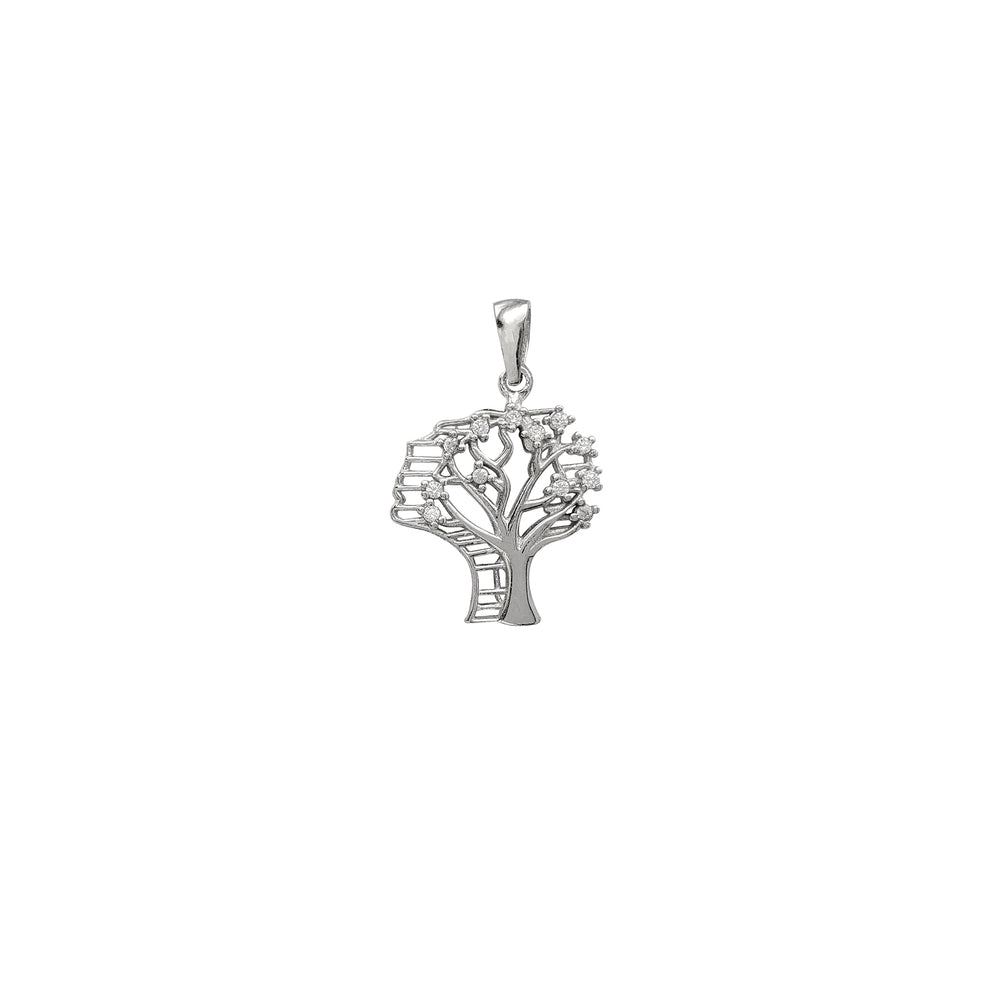 Zirconia Money Tree Pendant (Silver)