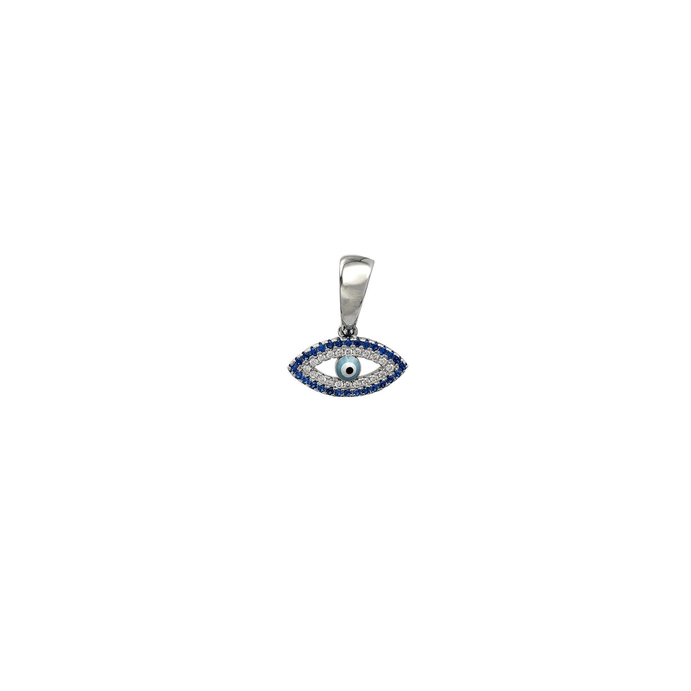 Zirconia Blue Evil Eye Pendant (Silver)