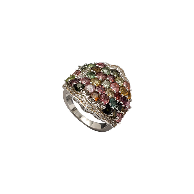 Zirconia Multicolor Gemstone Ring (Silver)