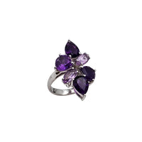 Purple Cz Cocktail Ring (Silver).