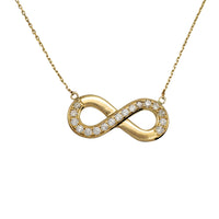 Zirconia Infinity Charm Necklace (14K)
