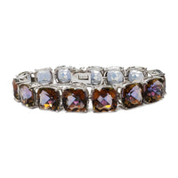 Zirconia Ametrine Color Radiant-Shape Bracelet (Silver)