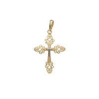 Two-Tone Filigree Cross Pendant (14K)