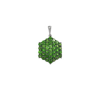 Green Zirconia Hexagonal Pendant (Silver)