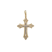 Zirconia Two-Tone Cross Pendant (14K)