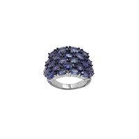 Purple Oval Zirconia Pave Ring (Silver)