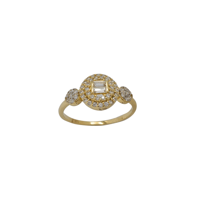 Zirconia Round & Baguette Engagement Ring (14K)