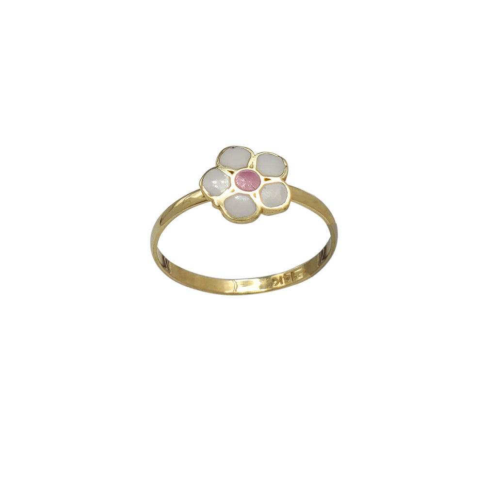 Enameled Blossom Flower Ring (14K)
