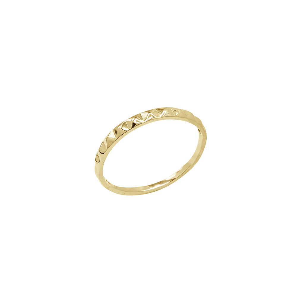 Glossy Spikes Band Ring (14K)