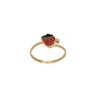 Enameled Strawberry Adjustable Ring (14K)