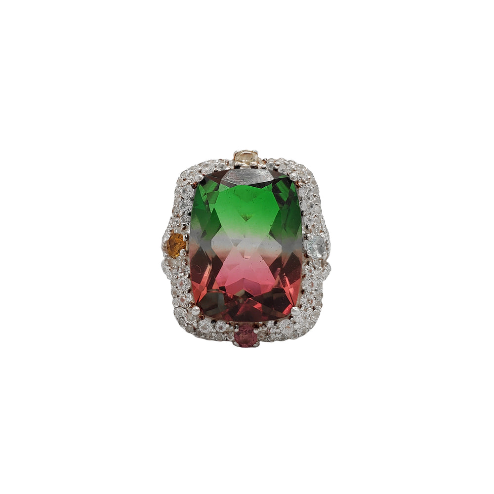 Zirconia Multicolor Lady Ring (Silver)