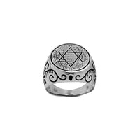 Antique-Finish Star of David Signet Ring (Silver)