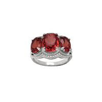 Red Zirconia Oval Lady Ring (Silver)