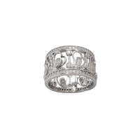 Zirconia Outlined Hearts Band Ring (Silver)
